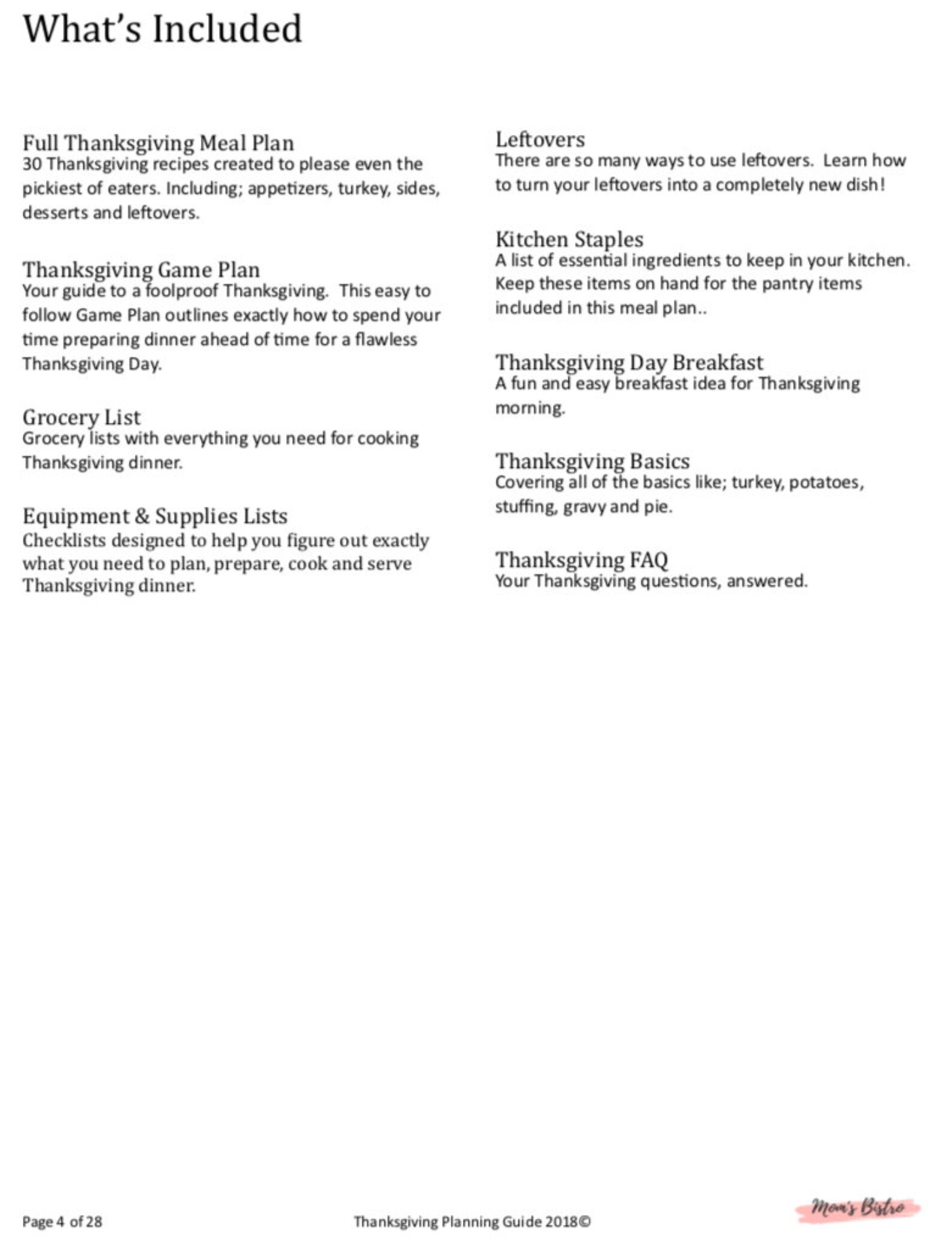 2018 Ultimate Thanksgiving Guide E-book 60 Page Thanksgiving Planner