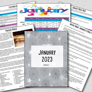 2023 Meal Planner January Meal Plan Printable Planner Budget Monthly Meal Plan with Grocery Lists and Recipes Weekly Meal Planner image 5