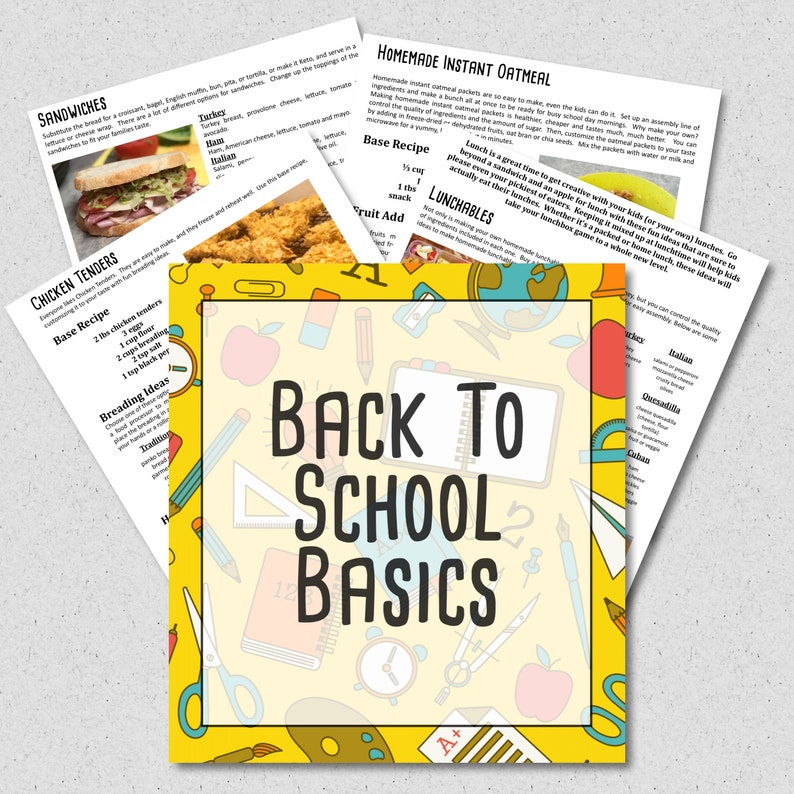 2020 Back To School Basics Meal Planning Guide, School Lunch, Meal Planner, 30 Minute Meals, Breakfast, Lunch & Dinner, Cookbook, Printable image 2