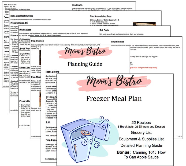 Freezer Meal Plan 2017 Detailed Freezer Meal Planning Guide - Etsy