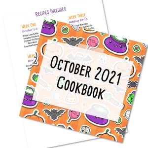 OCTOBER 2021 Budget Monthly Meal Planner w/ Grocery List and Cookbook PRINTABLE Menu Plan Budget Planner Freezer Meal Meal Plan image 7