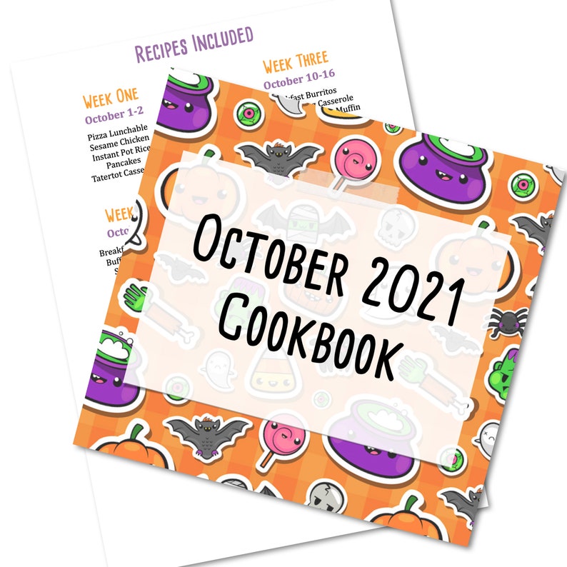 OCTOBER 2021 Budget Monthly Meal Planner w/ Grocery List and Cookbook PRINTABLE Menu Plan Budget Planner Freezer Meal Meal Plan image 7