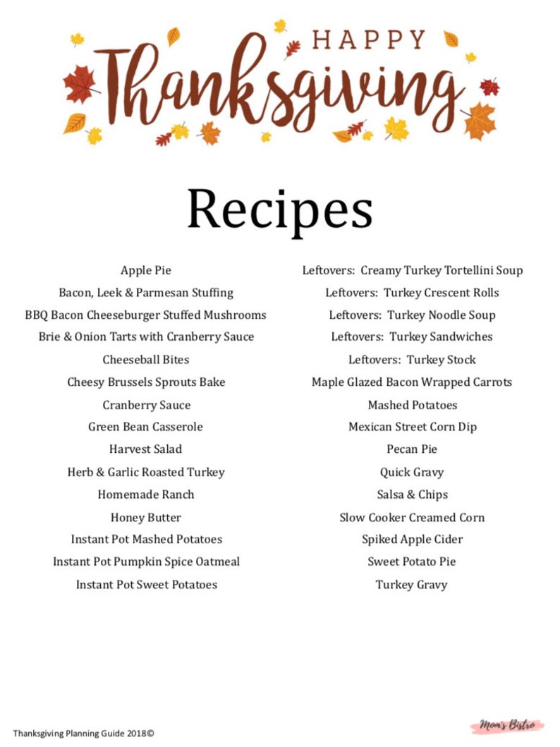 2018 Ultimate Thanksgiving Guide E-book 60 Page - Etsy