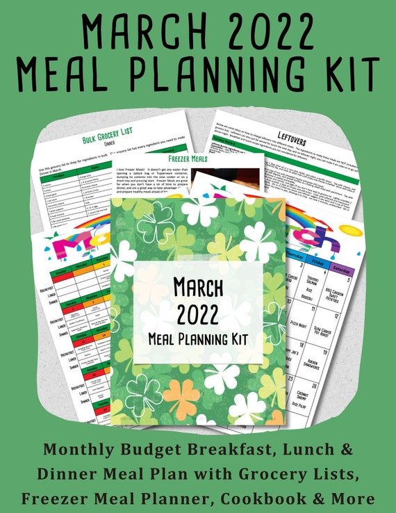 Printable Budget Monthly & Weekly Meal Planning Kit W/ Grocery | Etsy