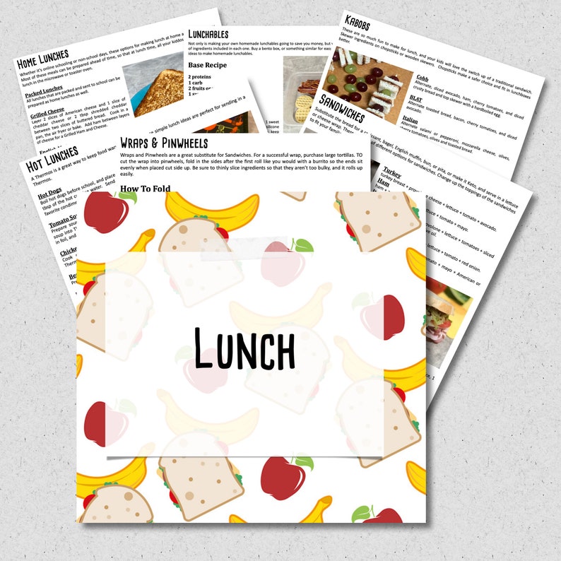 Lunch Box Ideas with Recipes Lunchbox Planner Printable School Lunch Back To School Planning Guide Meal Planner image 3