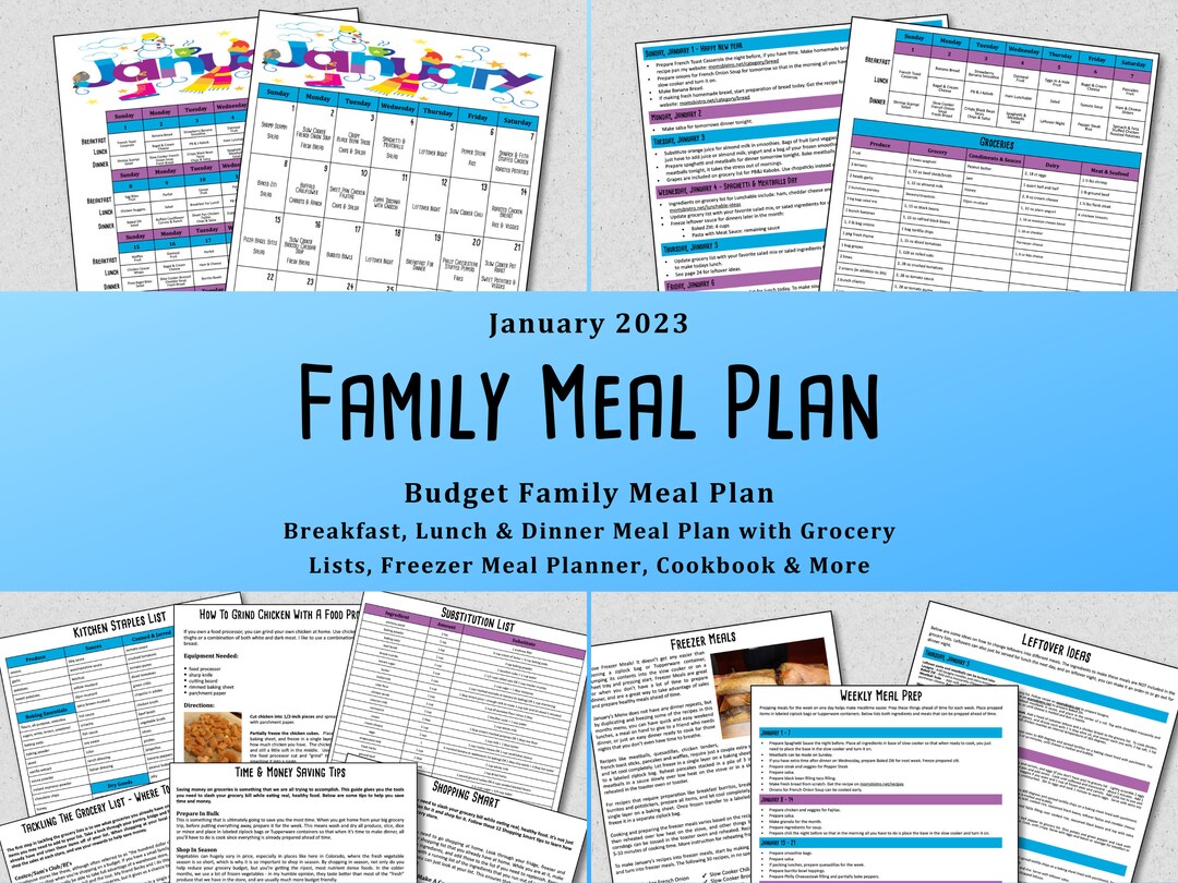 2023 Meal Planner - January Meal Plan - Printable Planner - Budget