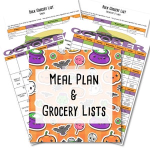 OCTOBER 2021 Budget Monthly Meal Planner w/ Grocery List and Cookbook PRINTABLE Menu Plan Budget Planner Freezer Meal Meal Plan image 5