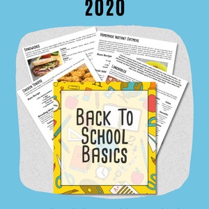 2020 Back To School Basics Meal Planning Guide, School Lunch, Meal Planner, 30 Minute Meals, Breakfast, Lunch & Dinner, Cookbook, Printable image 1