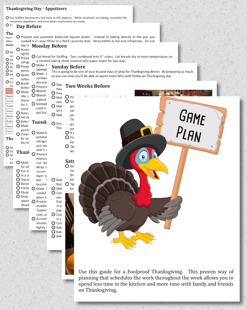 Thanksgiving Planner & Cookbook 60 Page Thanksgiving Planner Printable Planning Kit image 2