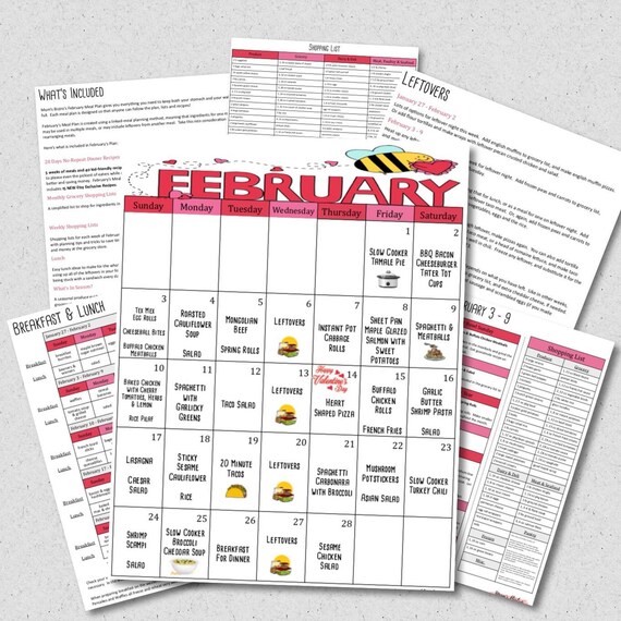february 2019 meal planner