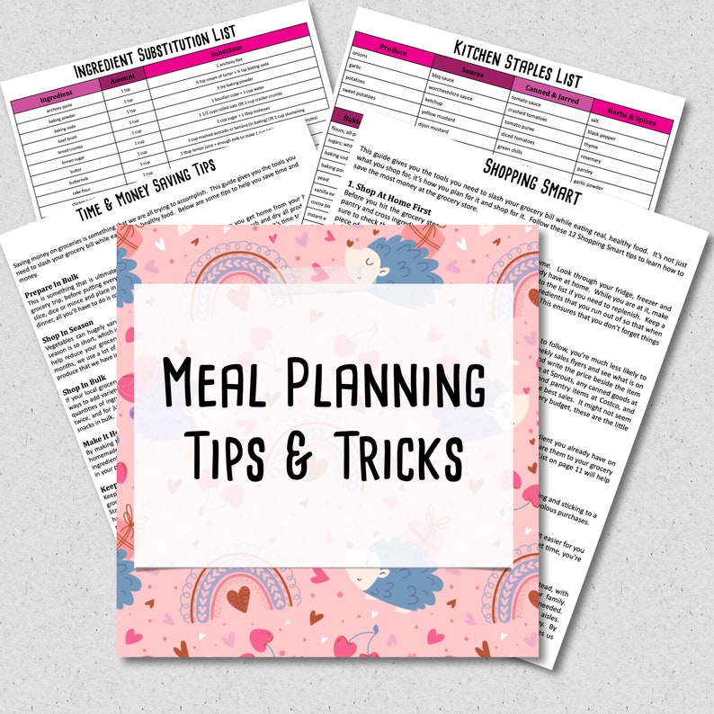 Printable Budget Monthly & Weekly Meal Planning Kit w/ Grocery Lists and Recipes BONUS Freezer Meal Planner Meal Planner Budget Plan image 7