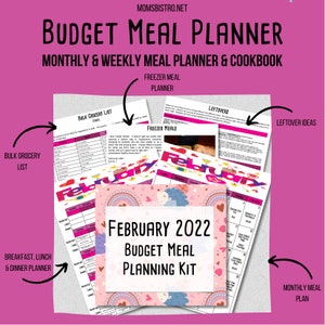 Printable Budget Monthly & Weekly Meal Planning Kit w/ Grocery Lists and Recipes BONUS Freezer Meal Planner Meal Planner Budget Plan image 9