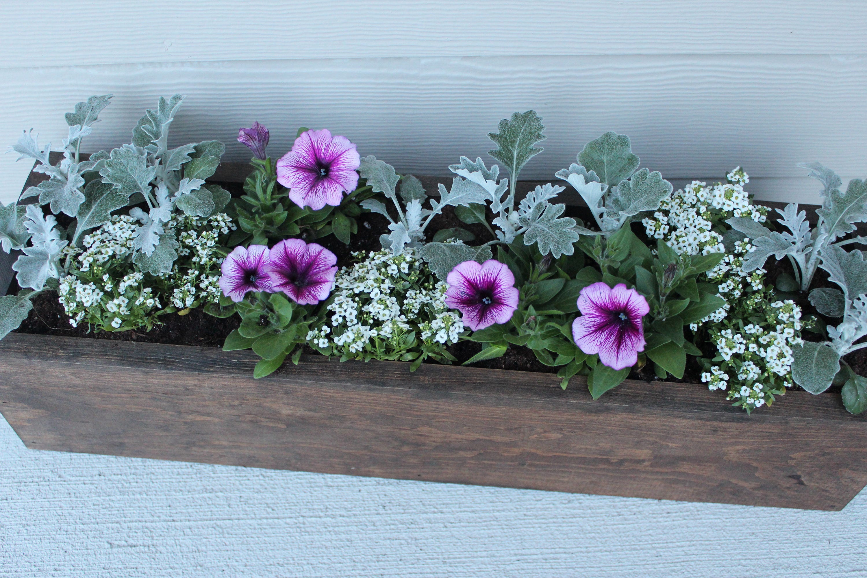 Extra Large Wood Flower Box Flower Box Outdoor Flower Box Etsy