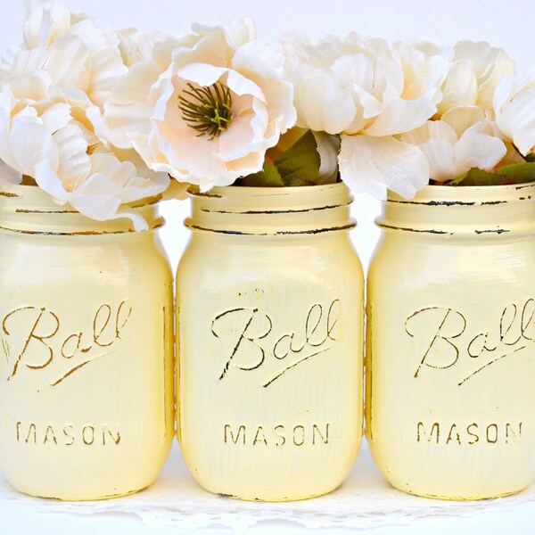 Mason Jars Yellow Etsy
