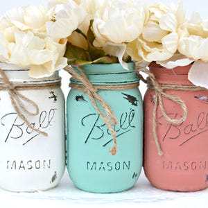 Painted Mason Jars Mason Jar Decor Mason Jar Bulk Boho - Etsy