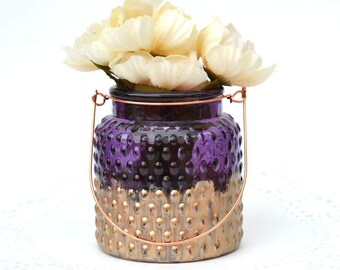 Ombre, Hobnail Jar, hängende Jar, Jar Dekor, Jar Herzstück, Ombre Jar, Glasmalerei, Metall Glas, bemalte Jar, chic Jar Dekor, süße Jar