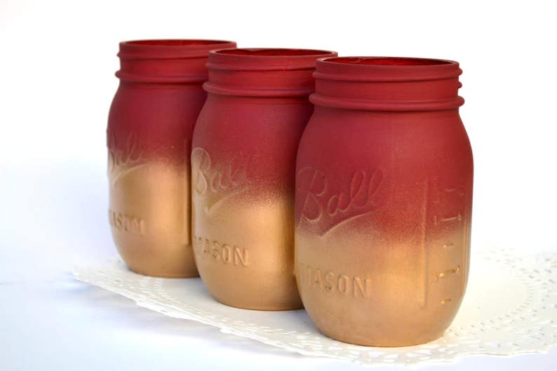 Painted Mason Jars Mason Jars Bulk Gold Jars Metallic Jars Etsy