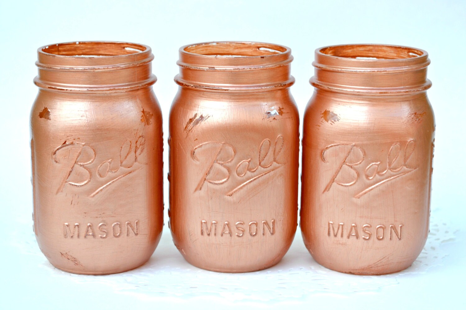 Copper Jars Copper Mason Jars Metallic Mason Jars Metallic Etsy