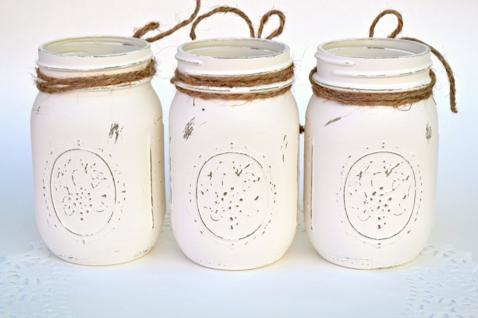 Painted Mason Jars White Mason Jars Bulk Mason Jars Wedding Etsy