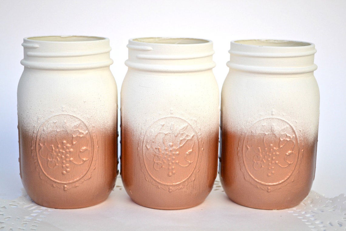 Painted mason jars mason jars bulk copper jars metallic etsy