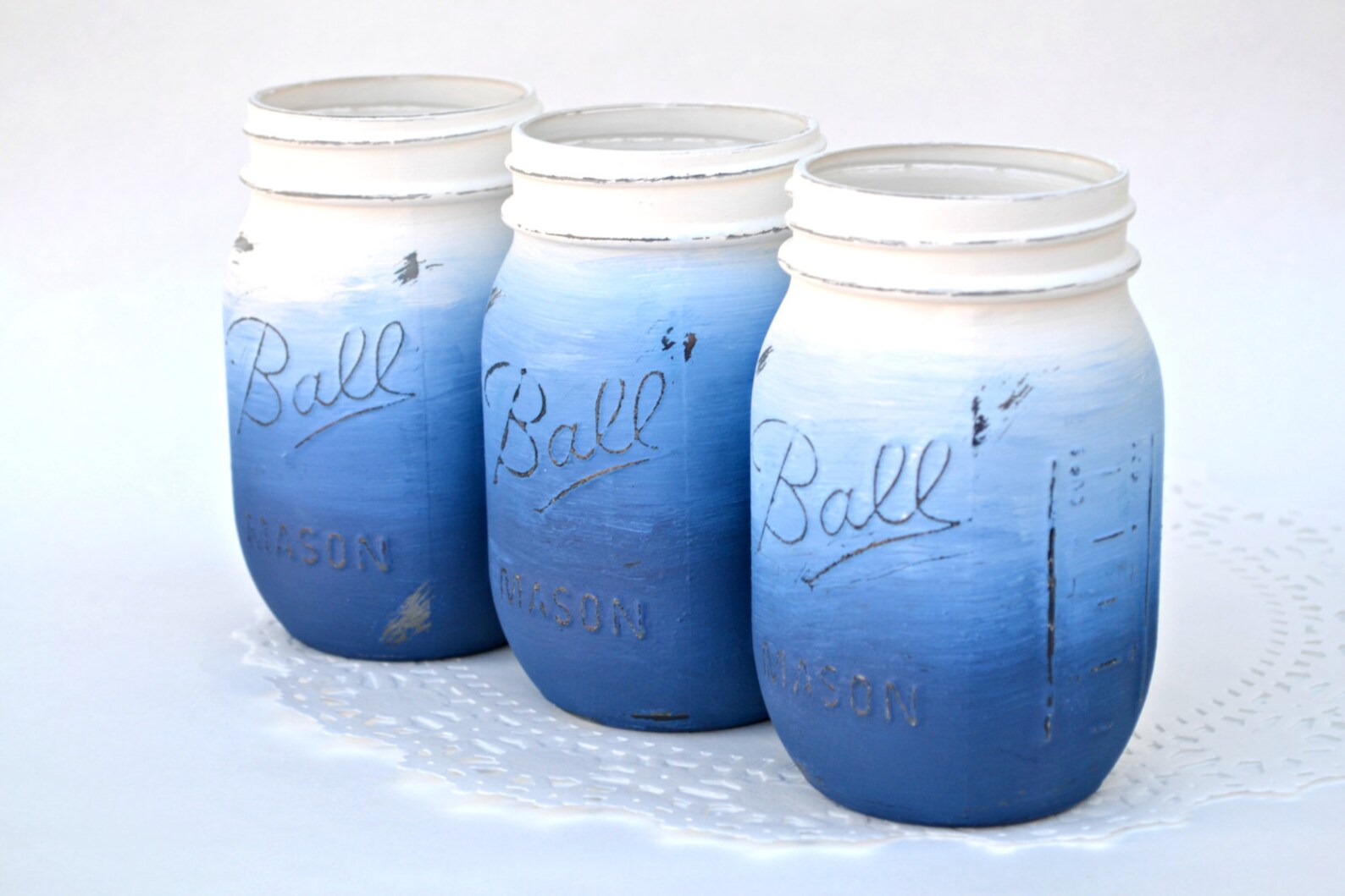 Mason Jars Bulk Mason Jar Decor Painted Mason Jars Blue Etsy