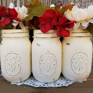 Mason Jar Centerpieces, Mason Jars with Flowers, Floral Decor, Spring Decor, Cottage Chic Decor, Floral Centerpiece, Ball Jar Centerpiece image 4