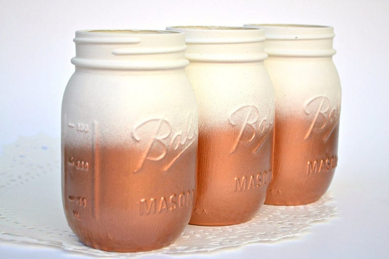 Painted mason jars mason jars bulk copper jars metallic etsy