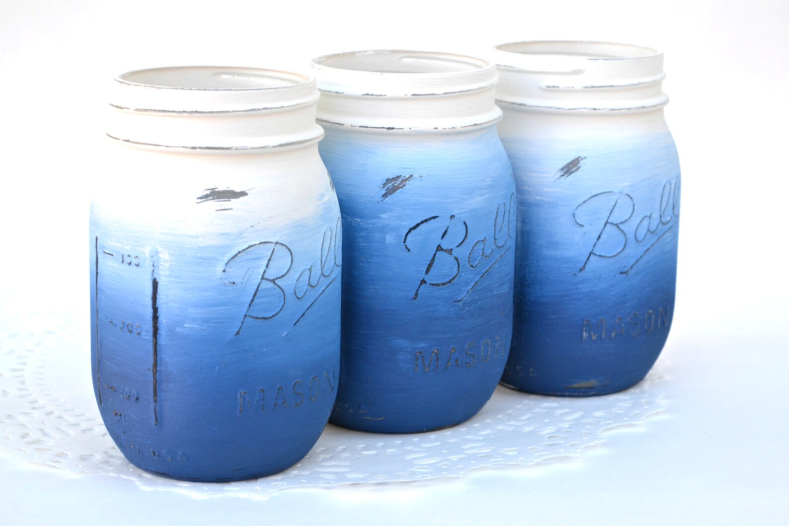 Mason Jars Bulk Mason Jar Decor Painted Mason Jars Blue Etsy