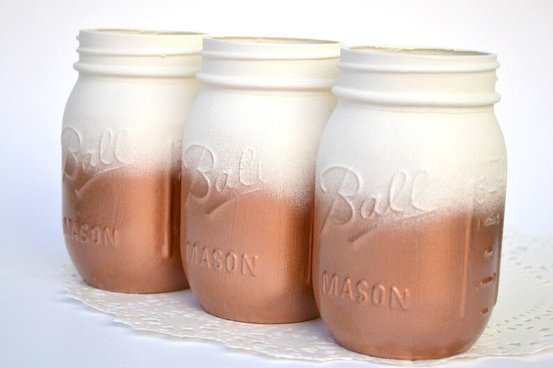 Painted Mason Jars Mason Jars Bulk Copper Jars Metallic Etsy
