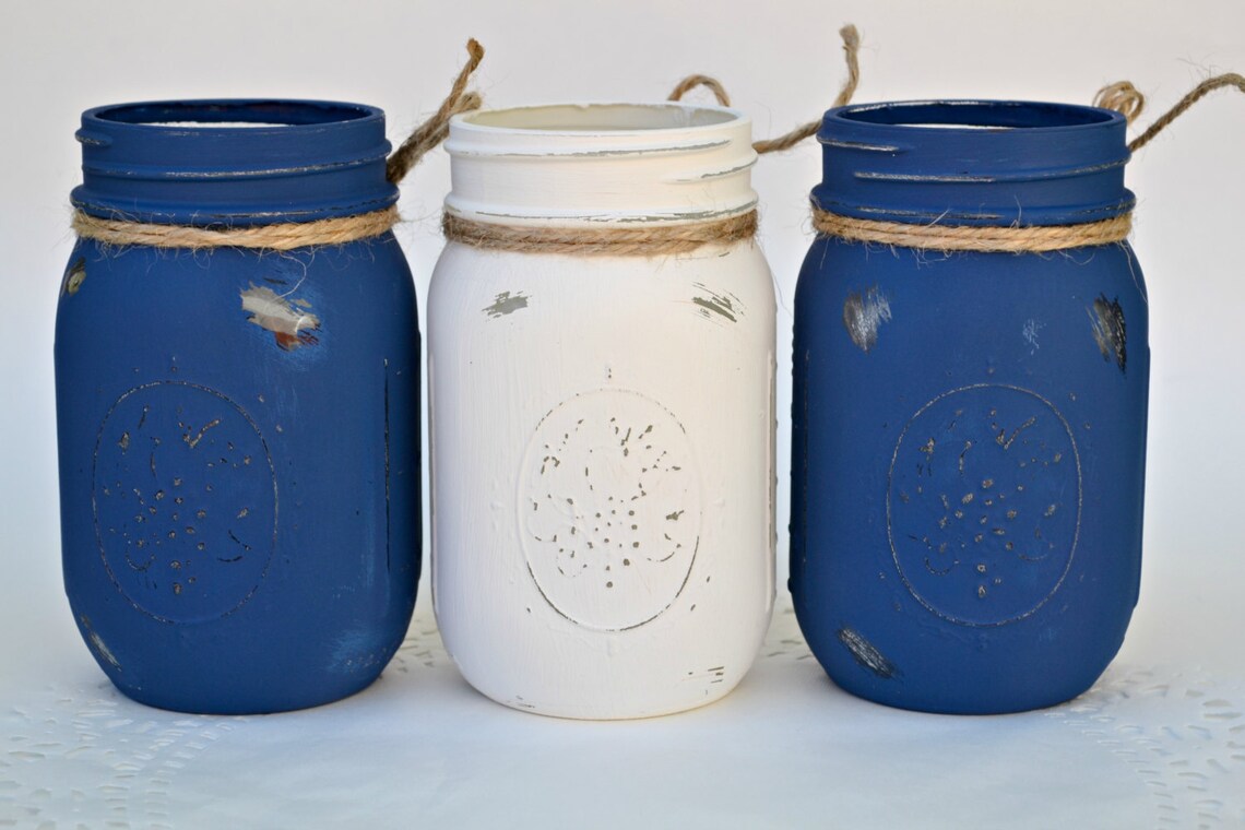 Mason Jar Decor Painted Mason Jars Painted Jars Mason Jar Etsy