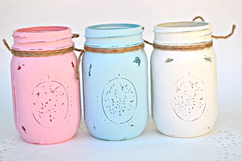 Painted Mason Jars Mason Jar Decor Nursery Decor Baby Etsy