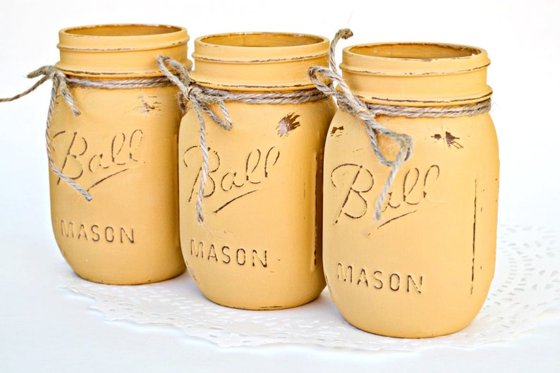 Gold Jars Yellow Jars Mason Jars Decor Mason Jar Bulk Jar Etsy