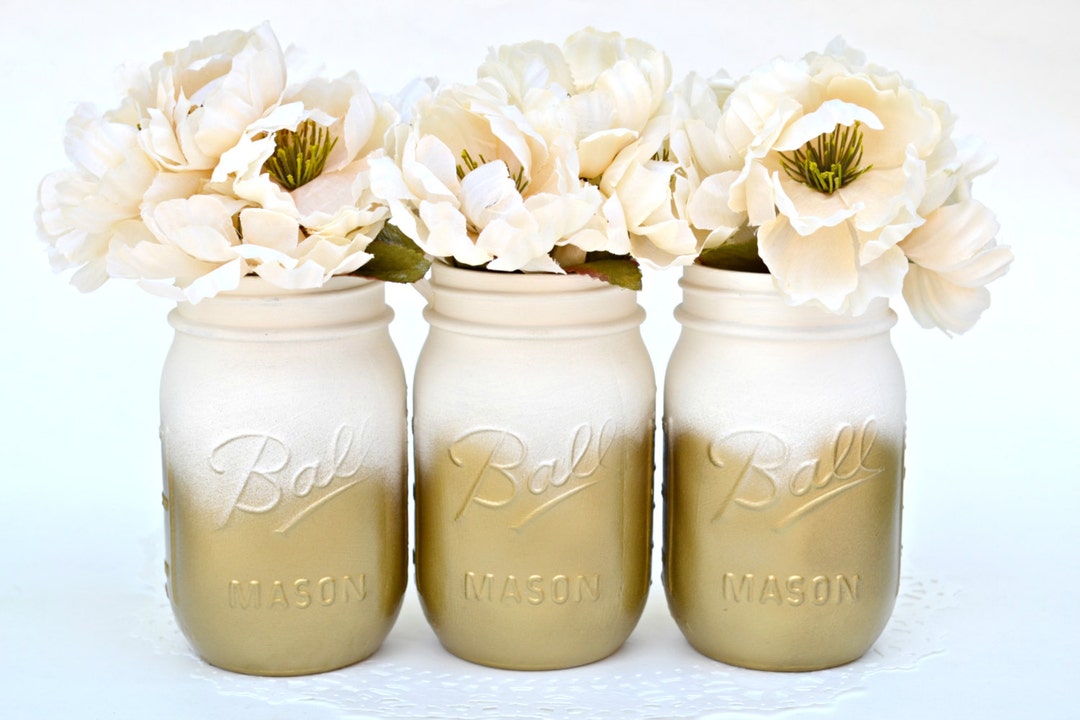 Masons Jars Metallic Mason Jars Mason Jar Bulk Painted Etsy