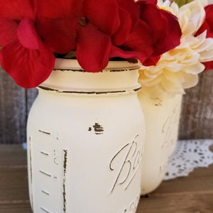 Mason Jar Centerpieces, Mason Jars with Flowers, Floral Decor, Spring Decor, Cottage Chic Decor, Floral Centerpiece, Ball Jar Centerpiece image 2