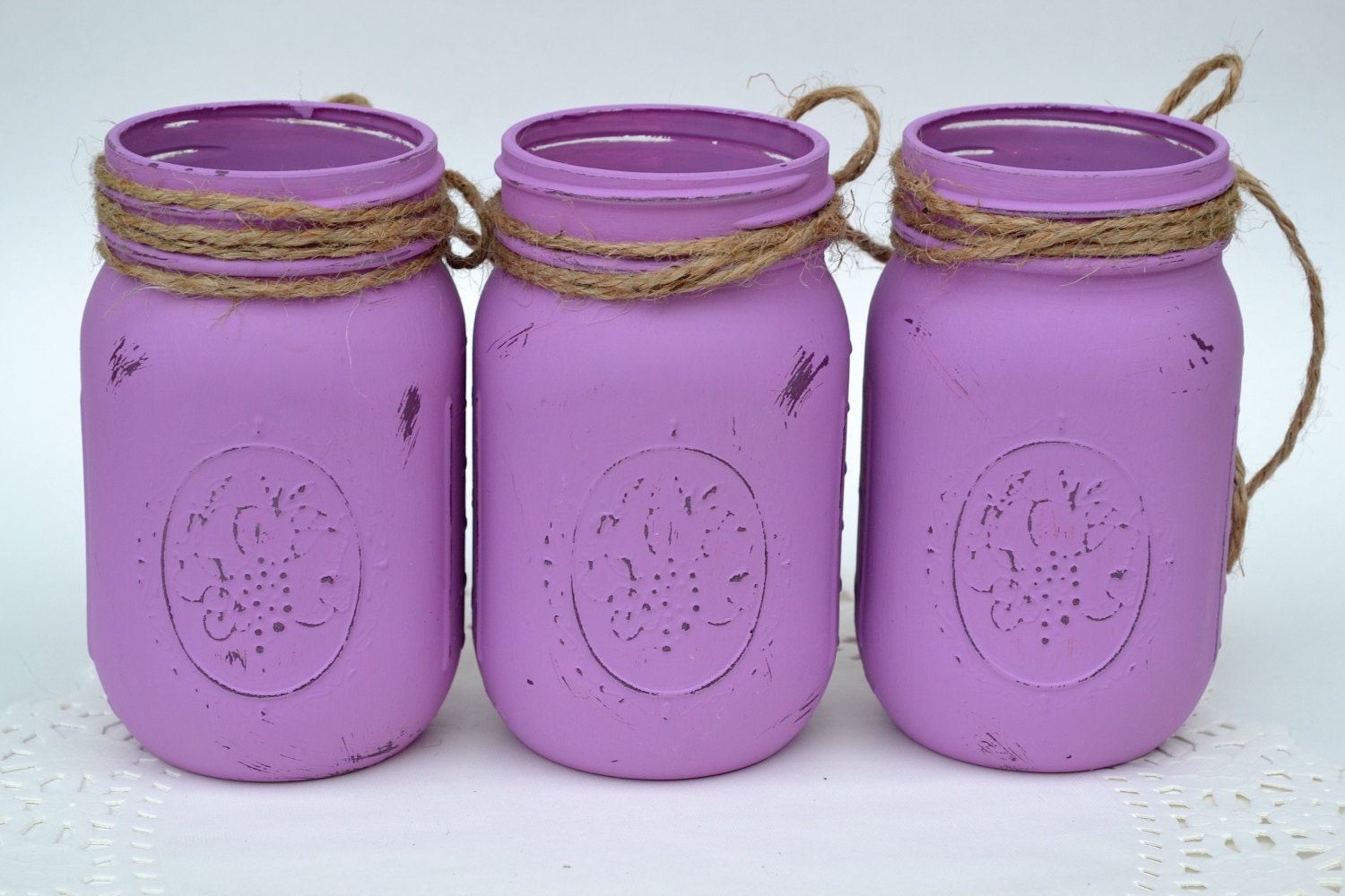 Painted Mason Jars Purple Mason Jar Painted Jars Purple Etsy