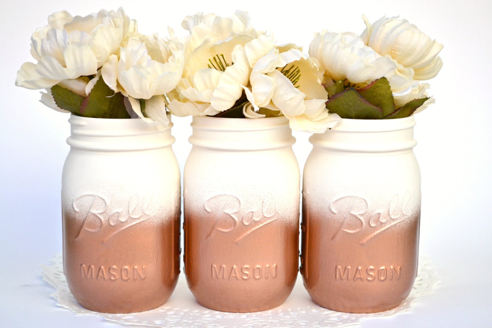 Painted Mason Jars Mason Jars Bulk Copper Jars Metallic Etsy
