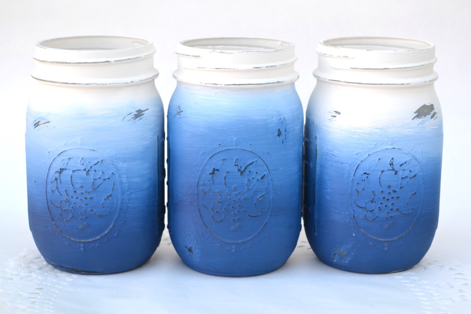 Mason Jars Bulk Mason Jar Decor Painted Mason Jars Blue Etsy
