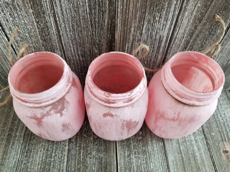 Painted Mason Jars Mason Jars Bulk Pink Mason Jars Pink Etsy