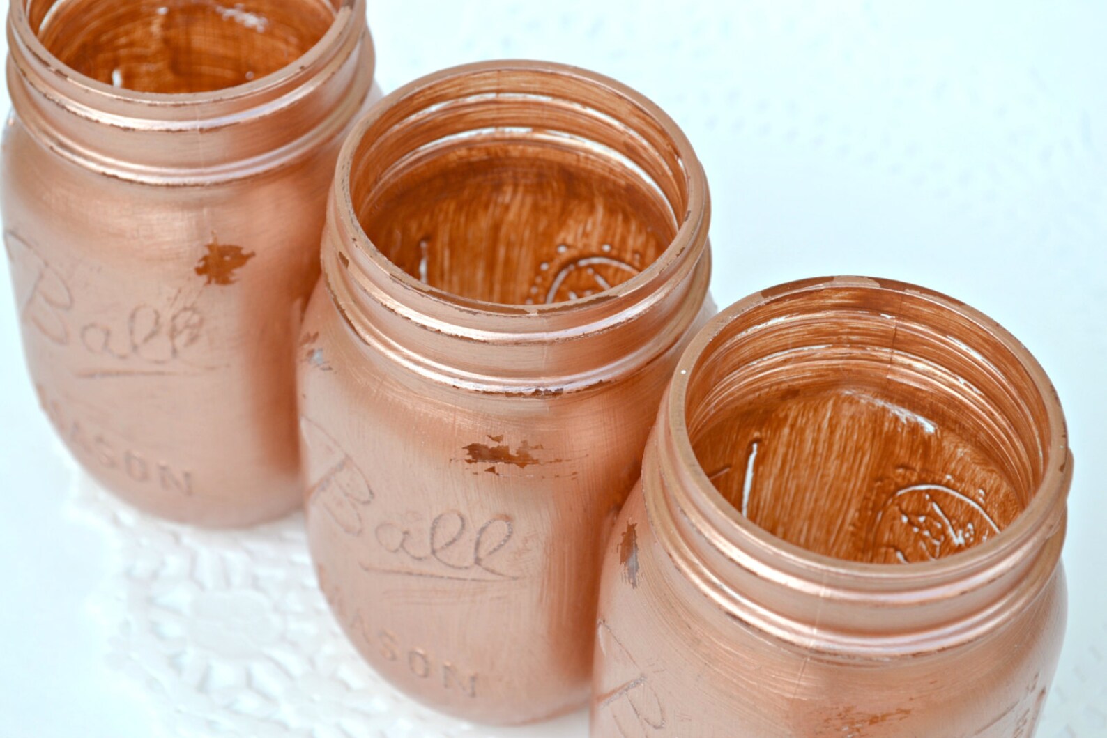 Copper Jars Copper Mason Jars Metallic Mason Jars Metallic Etsy