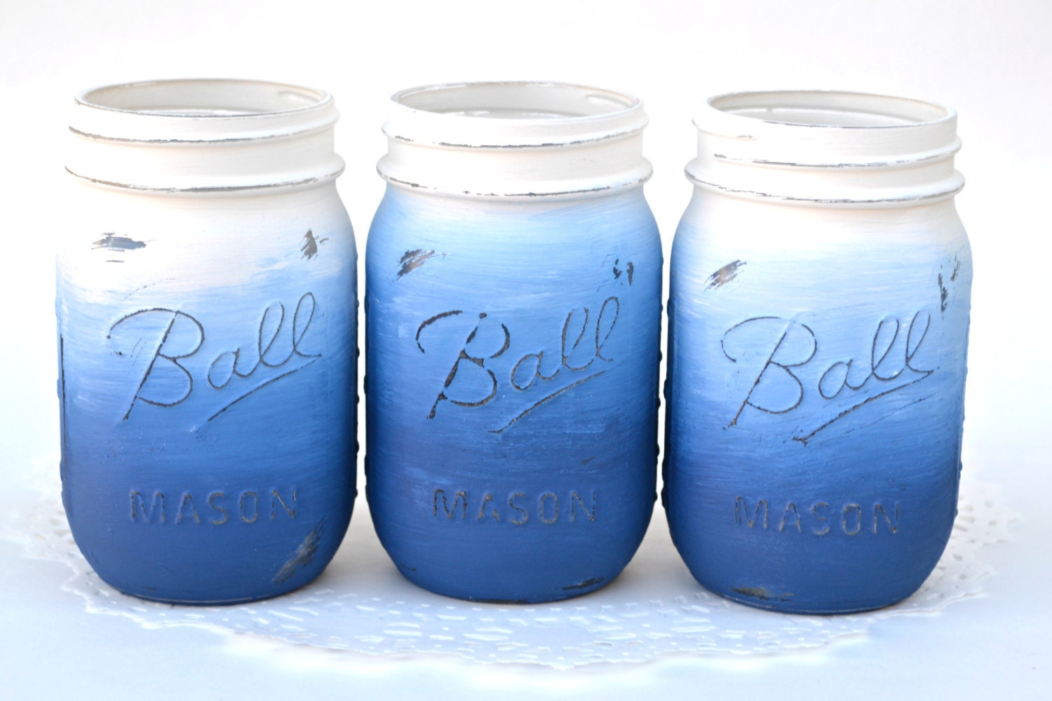 Mason Jars Bulk Mason Jar Decor Painted Mason Jars Blue Etsy