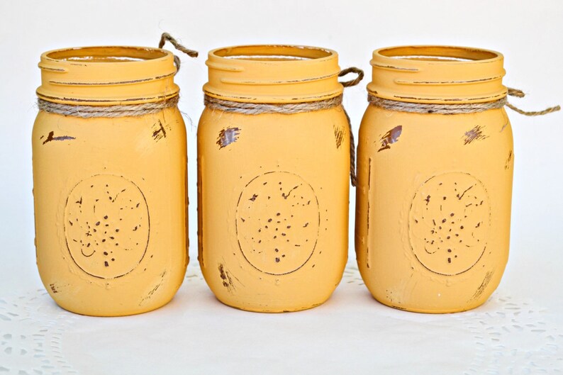 Gold Jars Yellow Jars Mason Jars Decor Mason Jar Bulk Jar Etsy