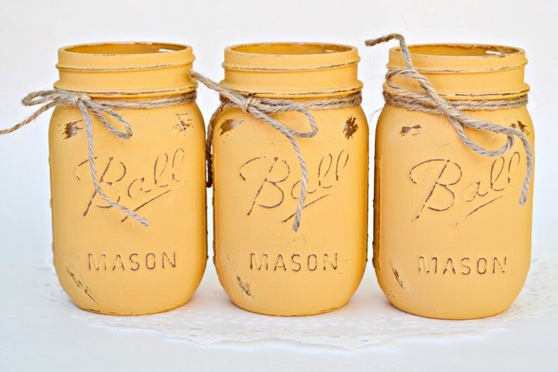 Gold Jars Yellow Jars Mason Jars Decor Mason Jar Bulk Jar Etsy