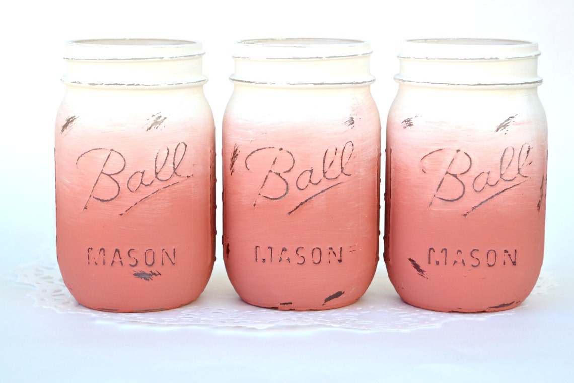Mason Jars Bulk Mason Jar Decor Painted Mason Jars Pink Etsy