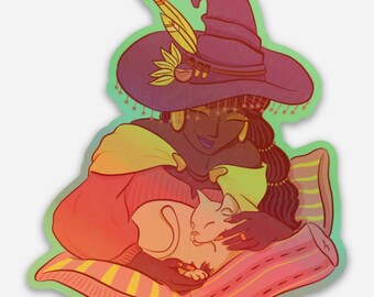 Holographic Mint Witch Sticker