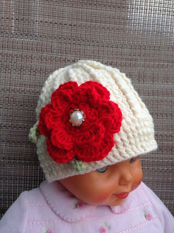 Knitting Pattern Spring Hat with a Flower for a Girl ( 3-6 months, 3-6 years)