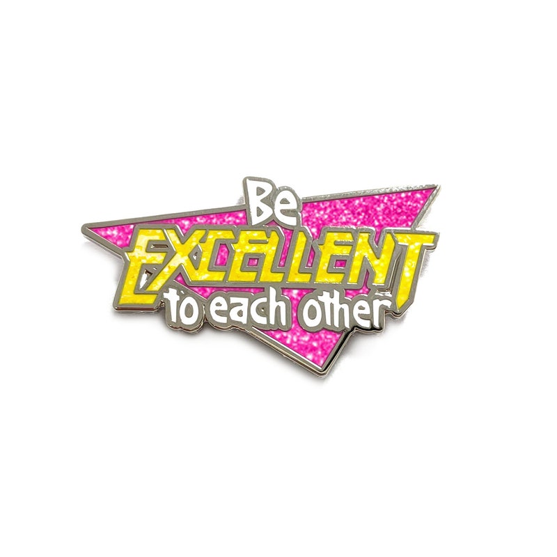 Graphic t-shirt featuring the phrase 'Be Excellent to Each Other' in a classic retro font, reminiscent of a vintage movie poster.