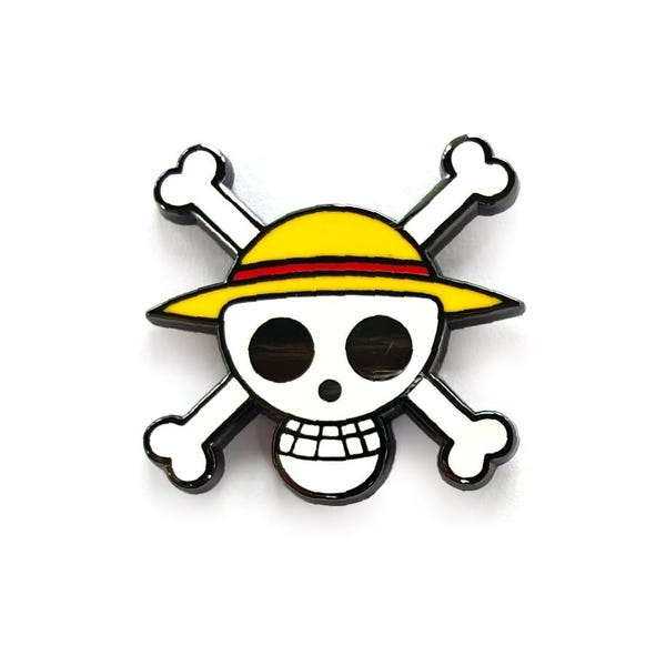 Spilla smaltata a forma di cappello di paglia