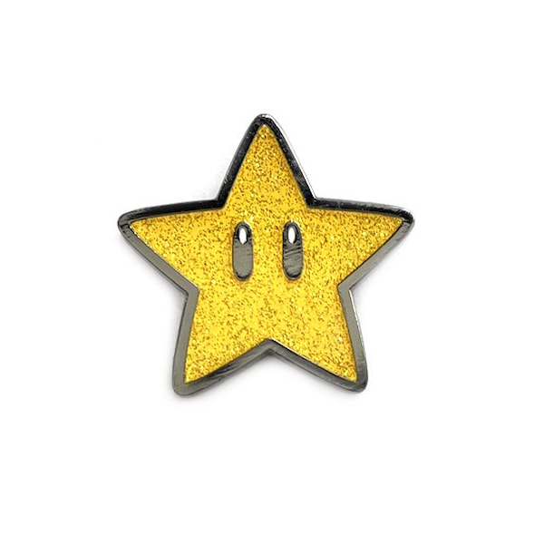 Super Star Glitter Enamel Pin