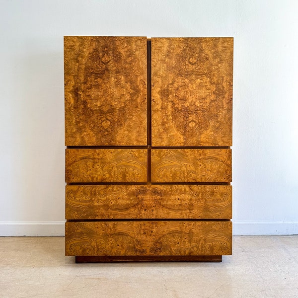 Burl Wood Armoire, by Lane, Milo Baughman