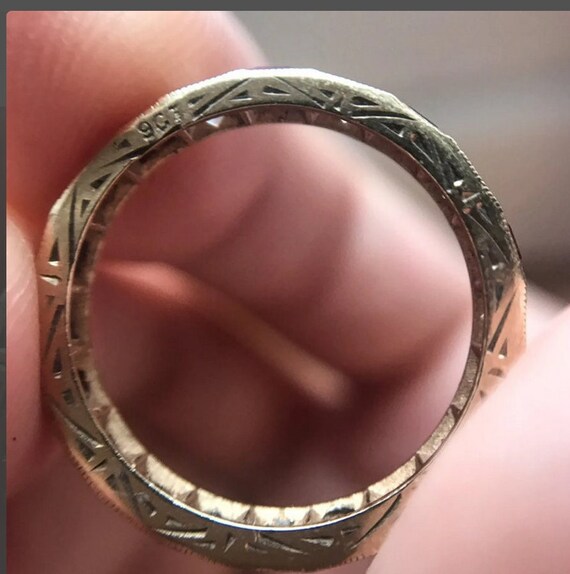 Art Deco antique 9ct full eternity ruby and clear… - image 2